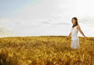 Woman in a wheat field