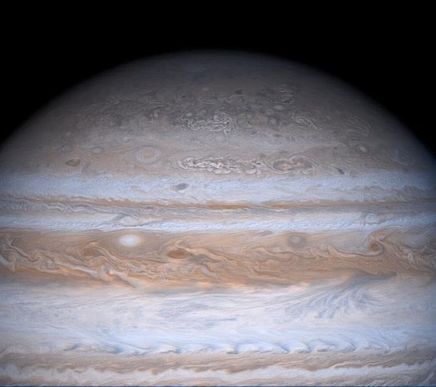 PIA02856: High Latitude Mottling on Jupiter