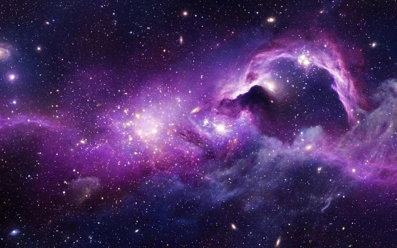 Imagen del cosmos con nebulosas y estrellas